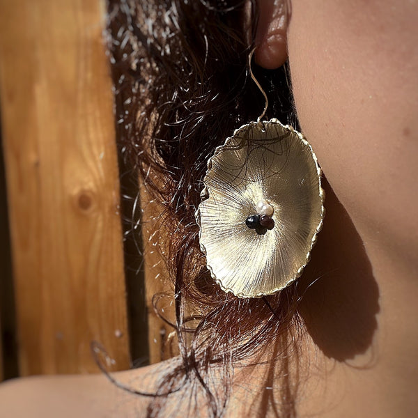 Sunflower Brass Earrings