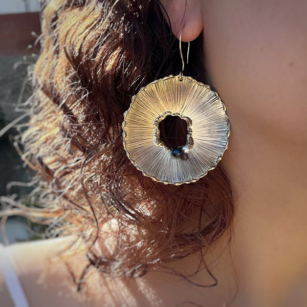Sunflower Brass Earrings
