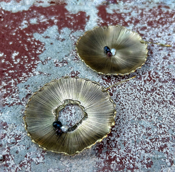 Sunflower Brass Earrings