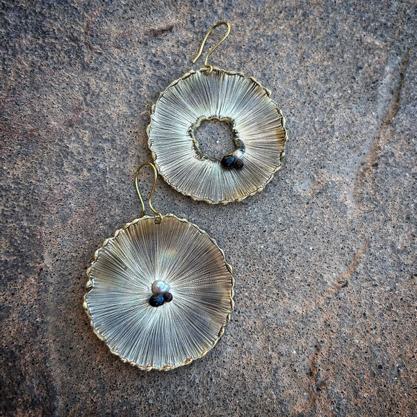 Sunflower Brass Earrings
