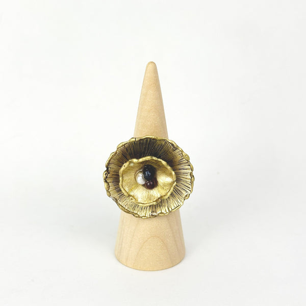 Pearl Brass Ring