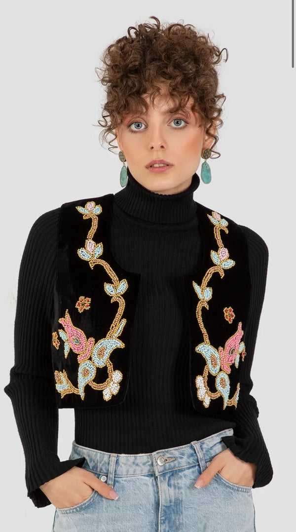 Adorn-Khatam Brass-Blue Patina Earring