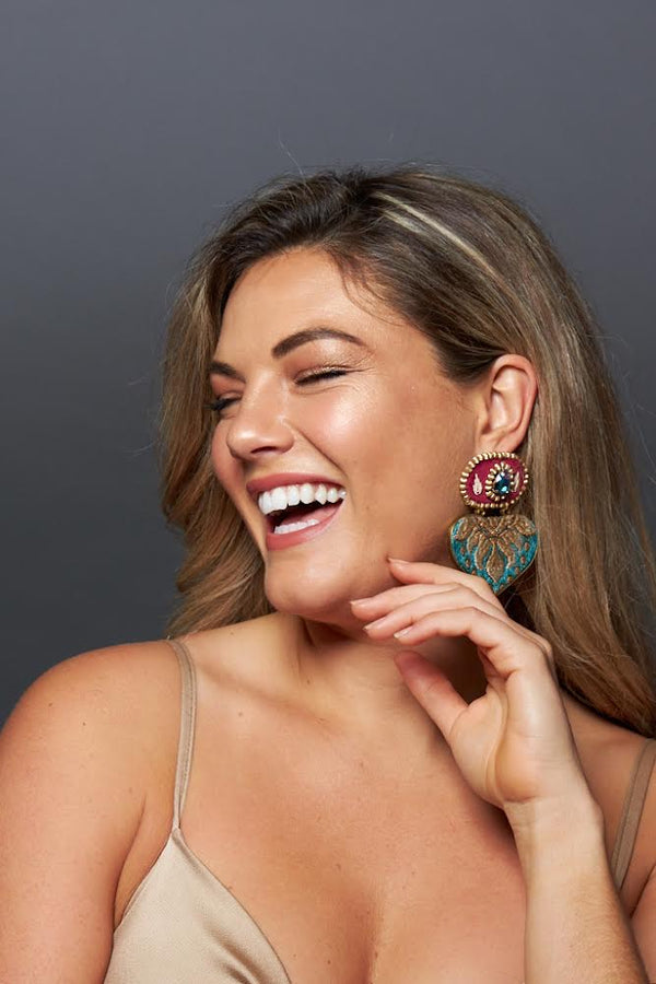 Red & Green Big Hearts Earrings