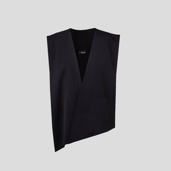 Asymmetrical Black Vest