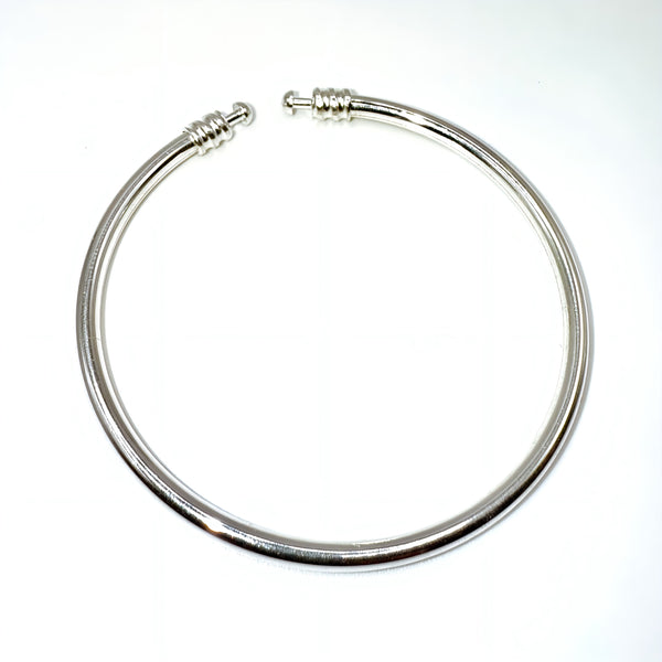 Flexible Plain Silver Bangle