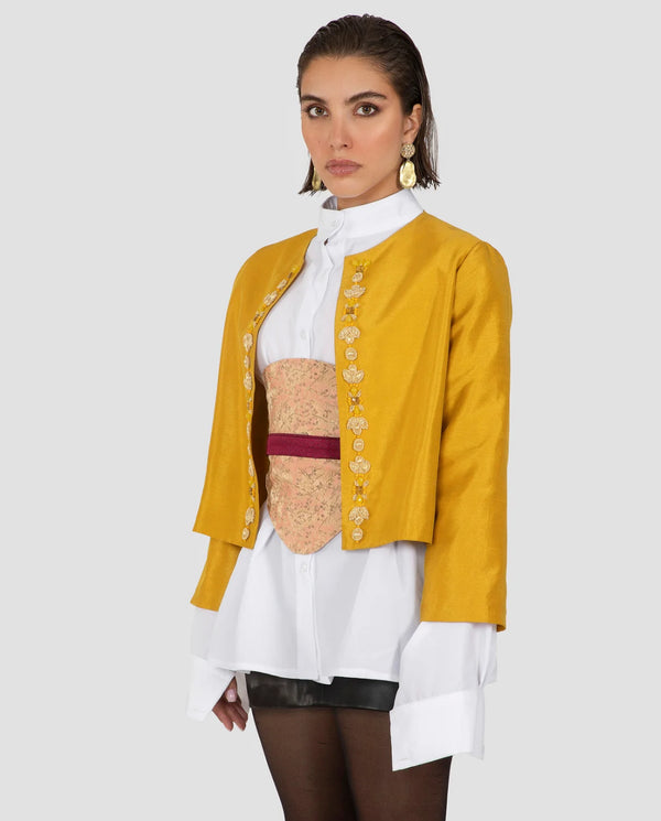 Adorn-Khatam Brass-Gold Finish Earring