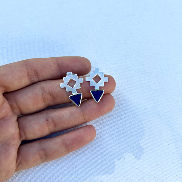 Chalipa Lapis Silver Earrings