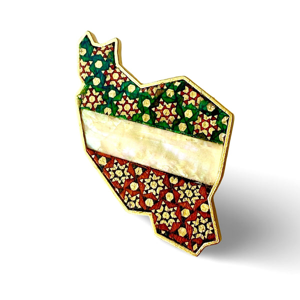 Iran Flag Khatam Brooch