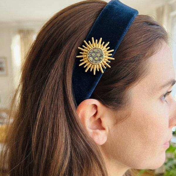 Sun 22K Gold-Plated Khatam Brooch