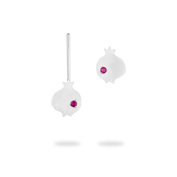 Pomegranate Silver Earrings