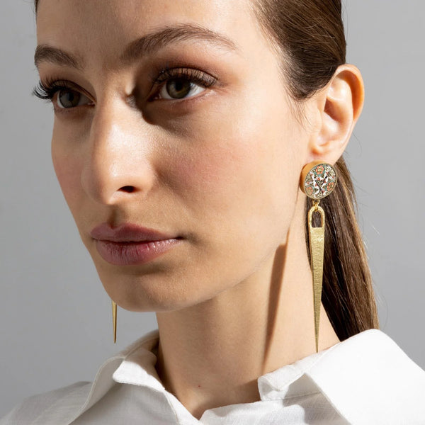 Septum-Khatam Brass Earring with gold finish