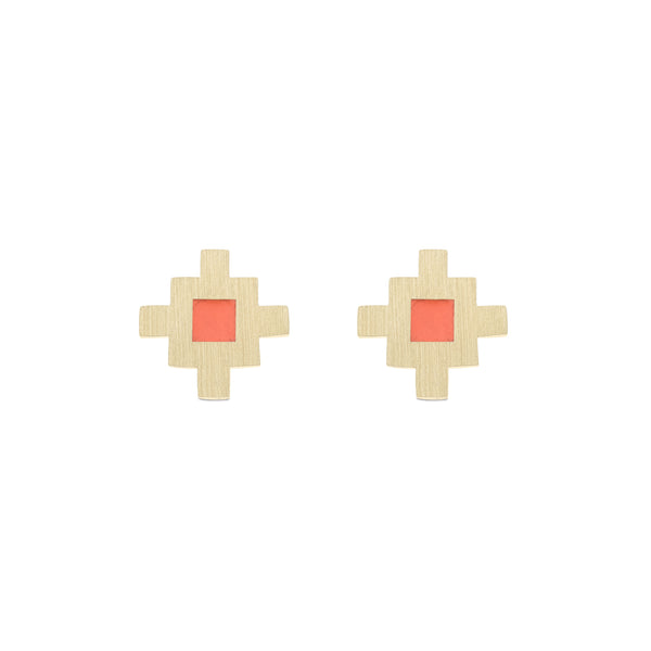 Bahar Earrings Pink Enamel