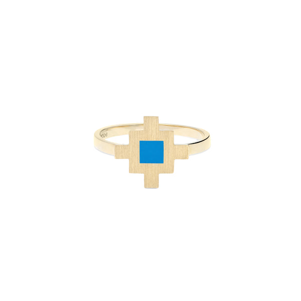 Bahar Ring Blue Enamel