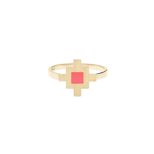 Bahar Ring Pink Enamel