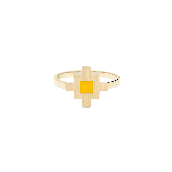 Bahar Ring Yellow Enamel