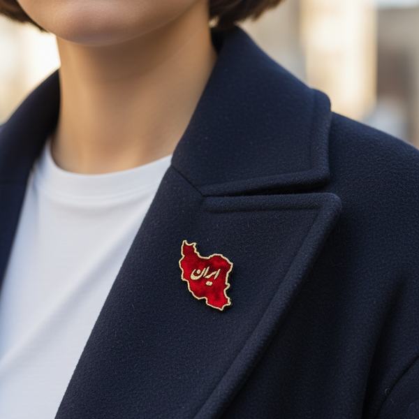 Iran Map Velvet Pin