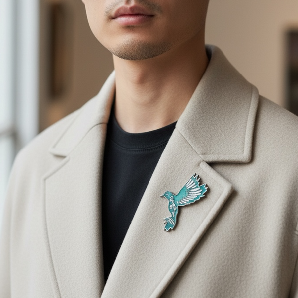 Hummingbird Velvet Pin