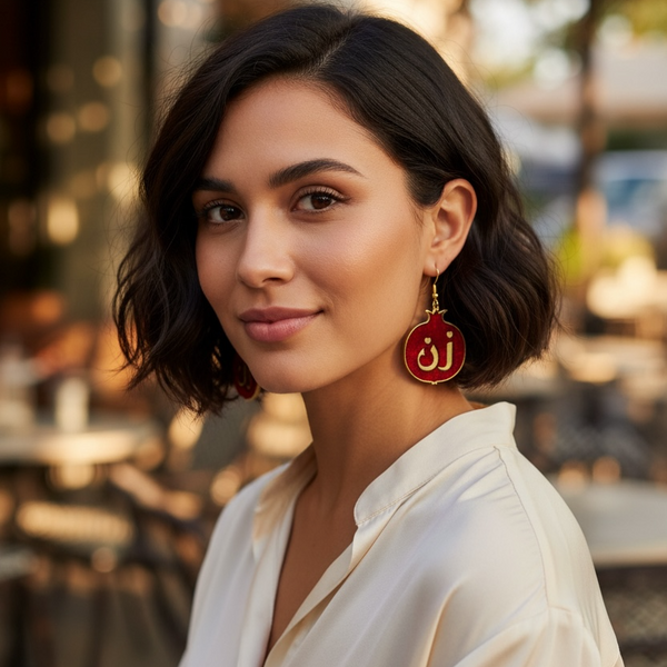 "Zan" Pomegranate Velvet Earrings