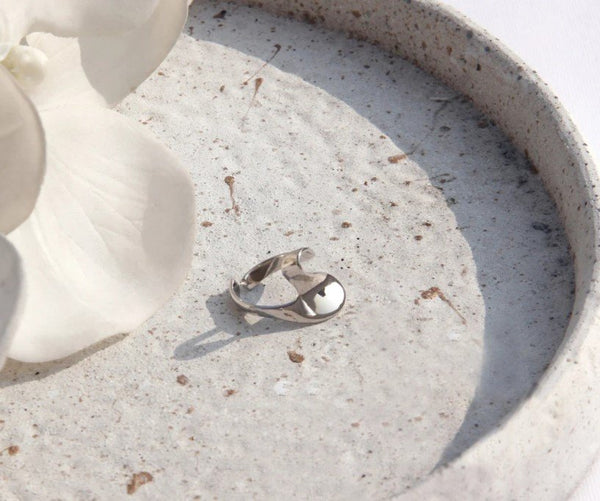 Silver Thick Wave Ring