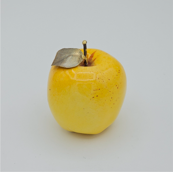 Decorative Ceramic Small Golab Apple with Brass Leaf