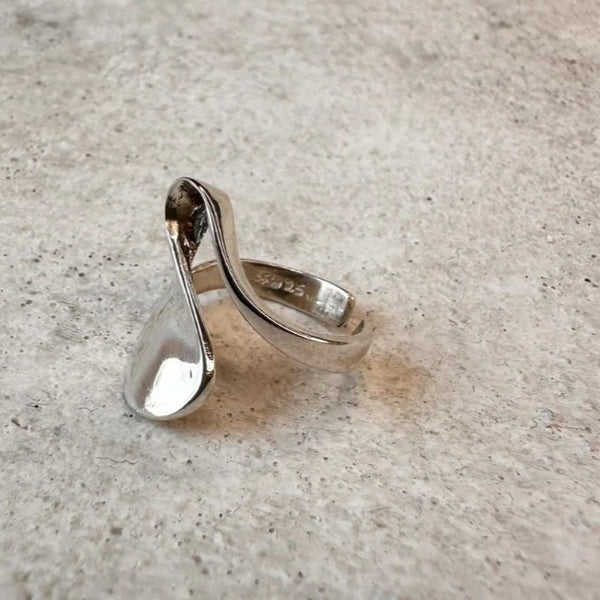 Silver Thick Wave Ring