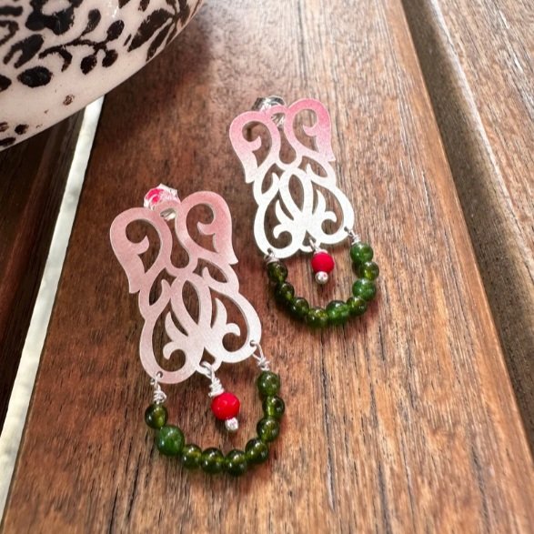 Floral Jade Earrings