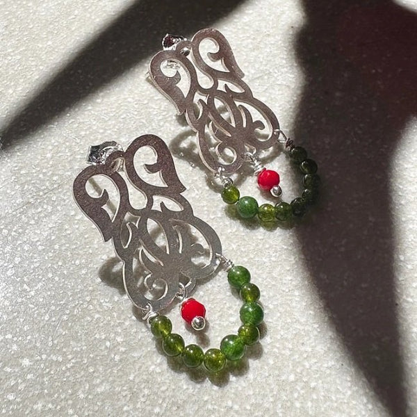 Floral Jade Earrings