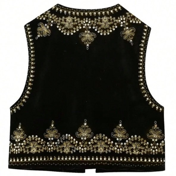 Zarrin Velvet Vest with Embroidery