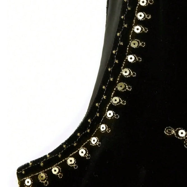 Zarrin Velvet Vest with Embroidery