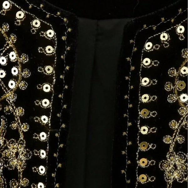 Zarrin Velvet Vest with Embroidery