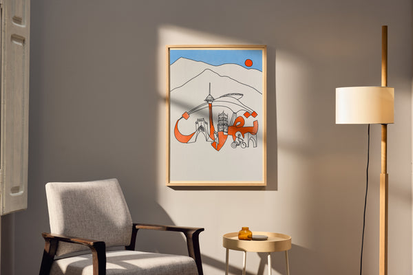 Tehran Poster Line Drawing