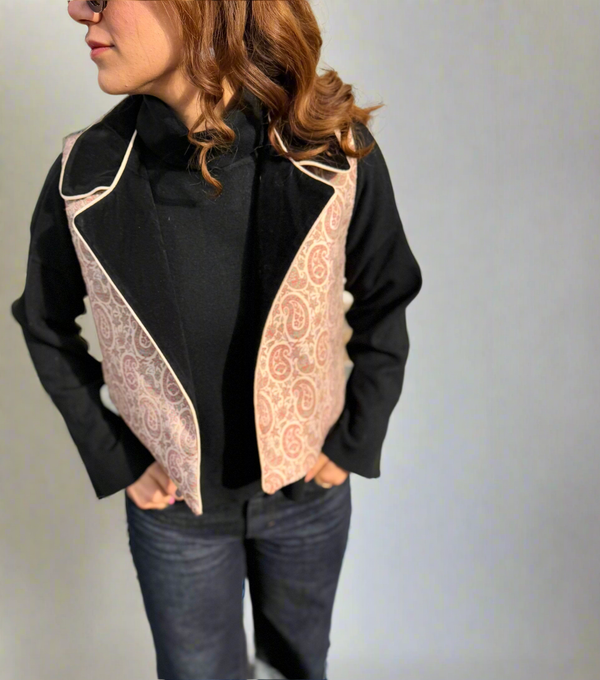 Black Velvet Collar Khatoon Vest