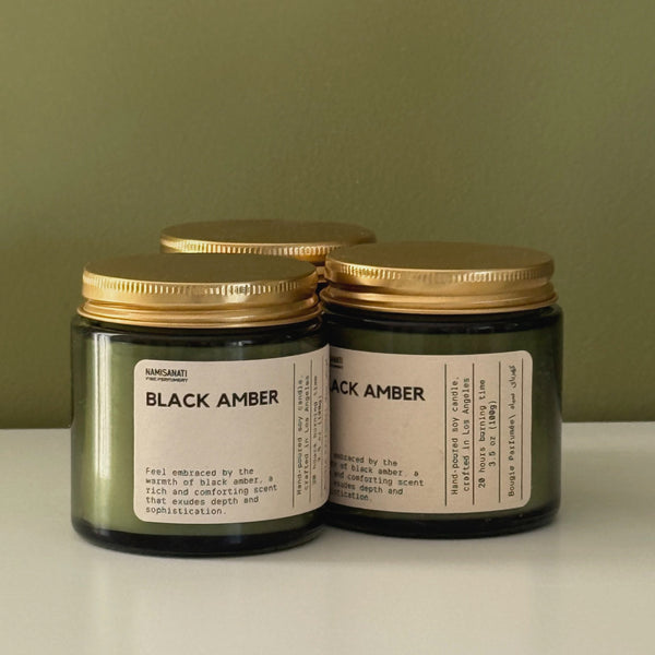 Black Amber Hand-Poured Soy Candle
