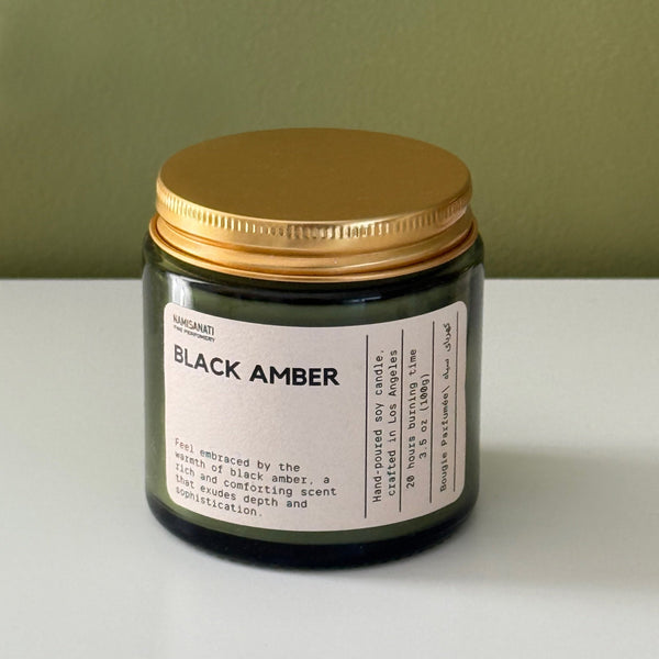 Black Amber Hand-Poured Soy Candle