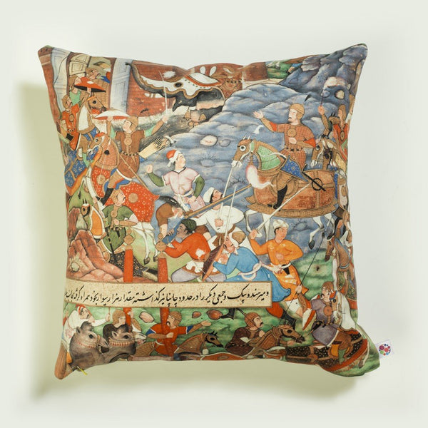 Historical Battle Scene Persian Pillow