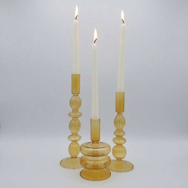 Apricot Glass Candle Holder