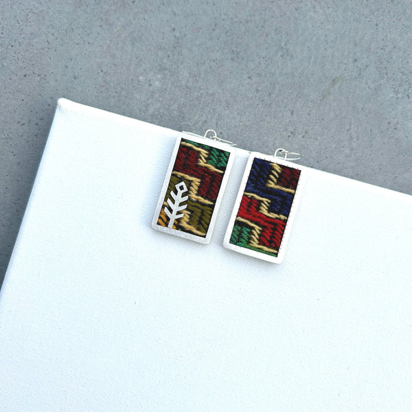 Single Tree Silver Earrings