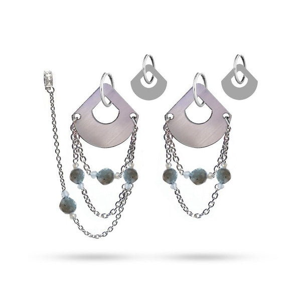 Helia Earring – Silver Coral