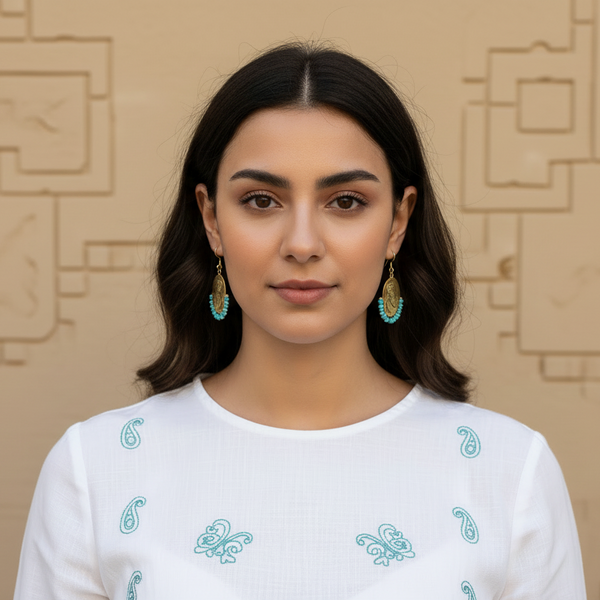 Persian Miniature Brass Earrings