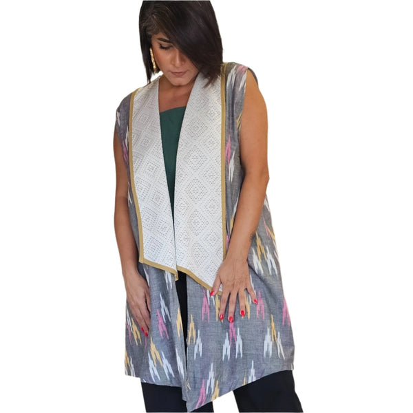 Hashti pattern long Vest