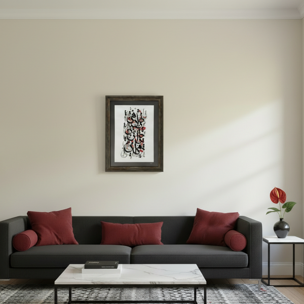 Poetry Calligraphy Paintings with Wooden Frame