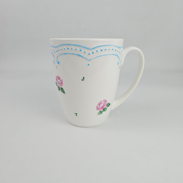 Customized Hand Painted Rose Mug with your name