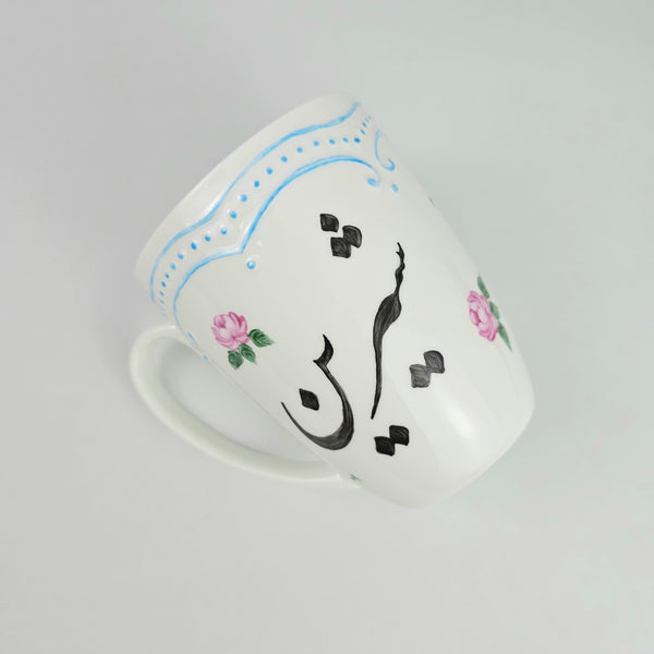 Customized Hand Painted Rose Mug with your name