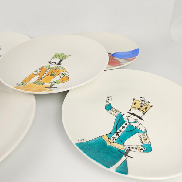 Hand Painted Qajar Characters Appetizer Plates