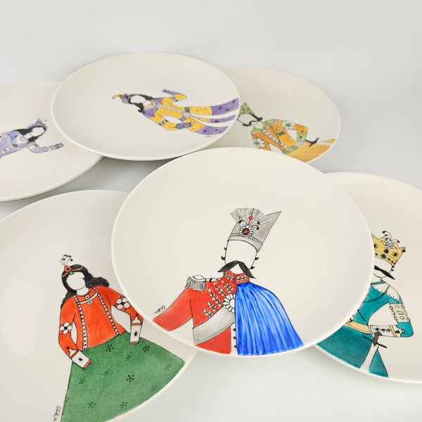Hand Painted Qajar Characters Appetizer Plates