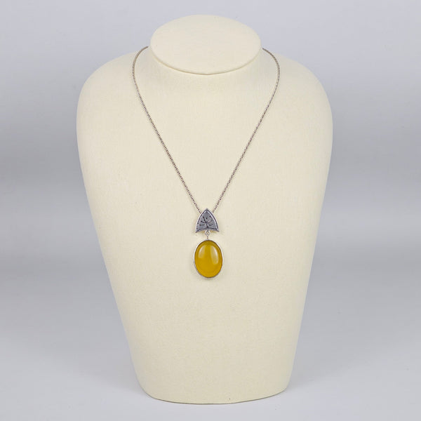 Honey Opal Silver Necklace