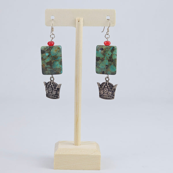 Silver Aqua Agate Earrings