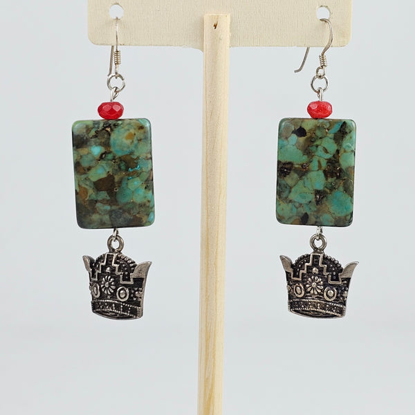 Silver Aqua Agate Earrings