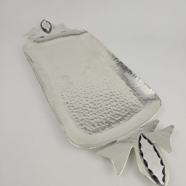 Copper Rectangular Serving Tray with Etched Mirror