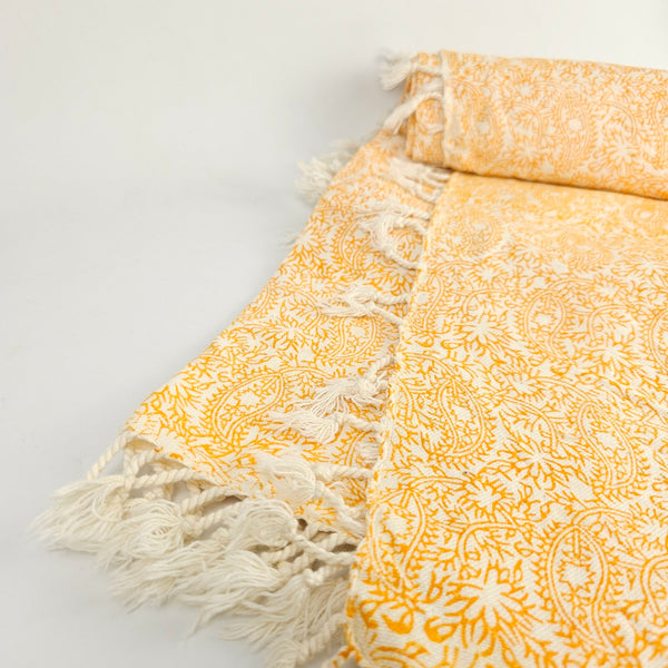 Amber Paisley Ghalamkari Tablecloth
